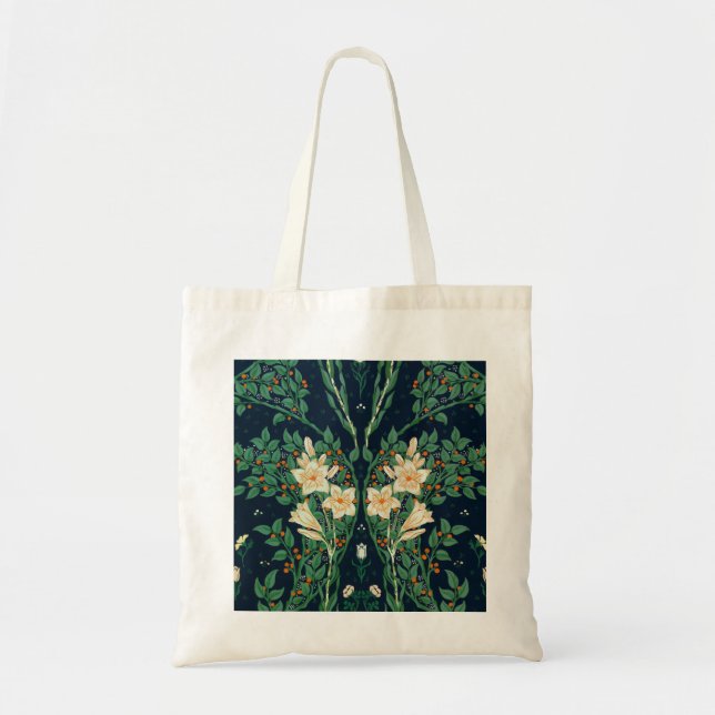 Bolso De Tela Walter Crane "Francesca" Botánico (Frente)