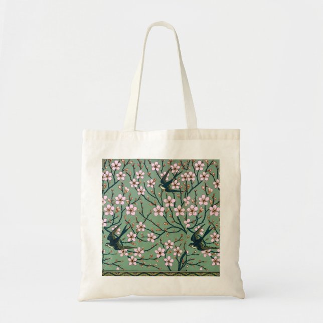 Bolso De Tela Walter Crane Golondrinas y Almendros (Frente)
