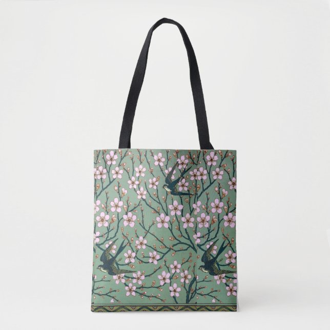 Bolso De Tela Walter Crane Golondrinas y Almendros (Anverso)