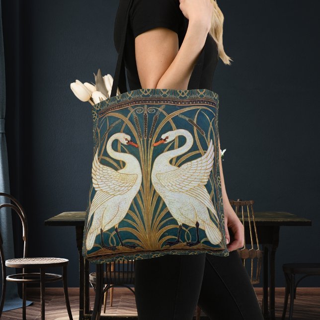 Bolso De Tela Walter Crane Swan, Rush E Iris Art Nouveau (Subido por el creador)