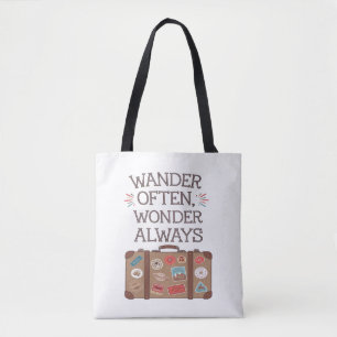 Bolso De Tela Wander A Menudo, Wonder Always Travel Cita