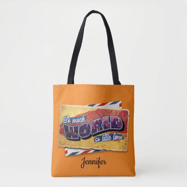 Bolso De Tela Wanderlust So World Ilustracion (Anverso)