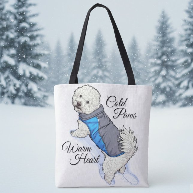 Bolso De Tela Warm Heart Snow Bichon Tote (Subido por el creador)