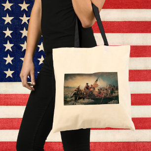 Bolso De Tela Washington cruzando el Delaware de Emanuel Leutze
