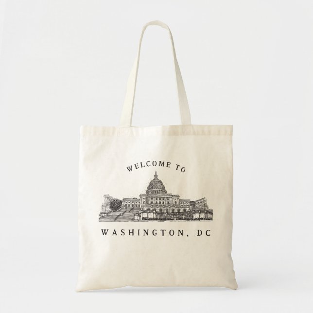 Bolso De Tela Washington DC (Frente)