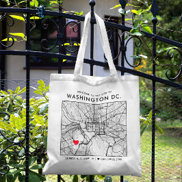 Bolso De Tela Washington, DC. Localizador de amor | Boda de mapa