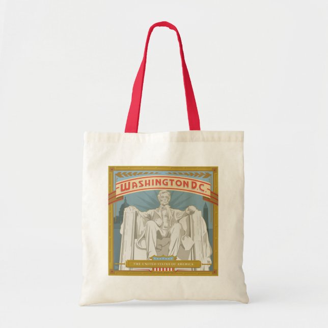 Bolso De Tela Washington DC | Monumento conmemorativo a Lincoln (Frente)