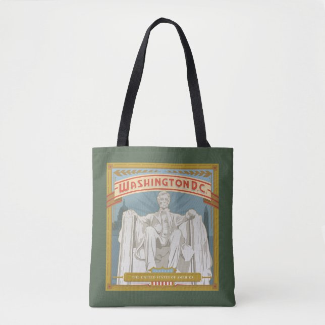 Bolso De Tela Washington DC | Monumento conmemorativo a Lincoln (Anverso)