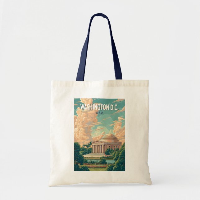Bolso De Tela Washington DC Thomas Jefferson Memorial Travel Art (Frente)