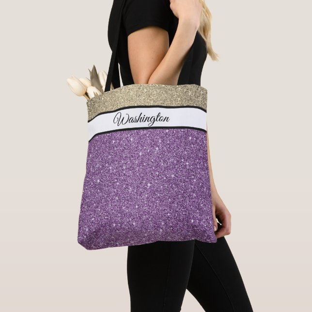 Bolso De Tela Washington Faux Purpurina Tote Bag (Detalle)