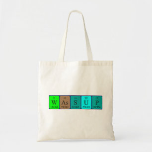 Bolso De Tela Wassup tabla periódica palabra tote bag