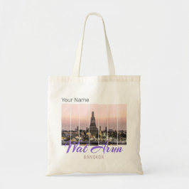 Bolso De Tela Wat Arun Temple Bangkok Souvenir Sunset