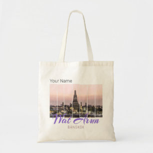Bolso De Tela Wat Arun Temple Bangkok Souvenir Sunset