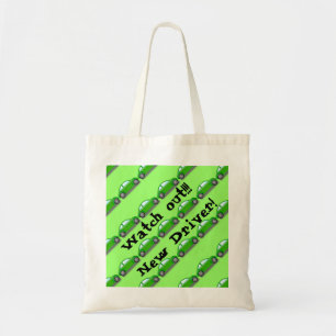 Bolso De Tela Watch out!!! New Driver! Green Car Tote Bag