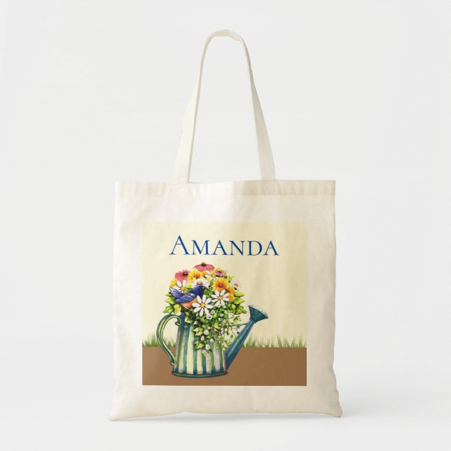 Bolso De Tela Water Can con flores silvestres (Frente)