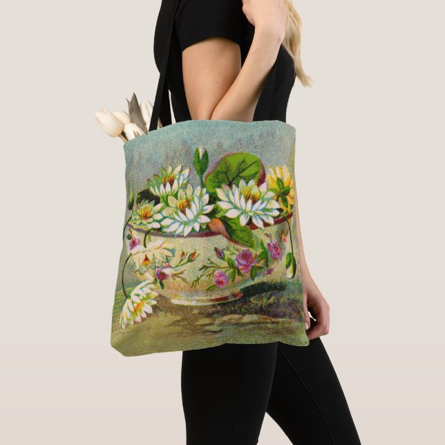 Bolso De Tela Water Lilies (Detalle)