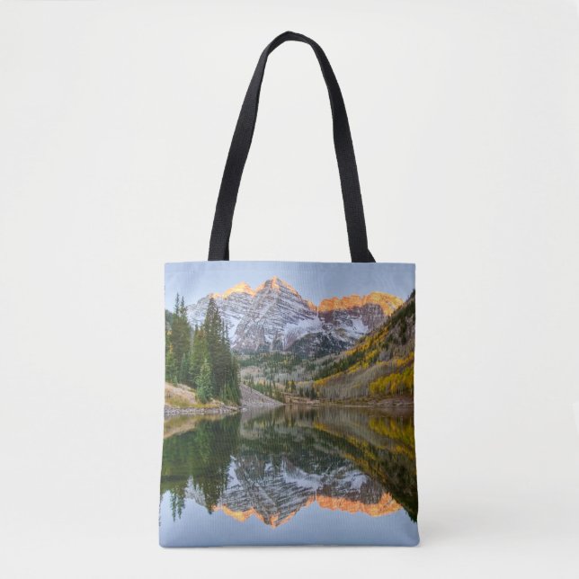 Bolso De Tela Water | Maroon Bells Lake Aspen Trees (Anverso)
