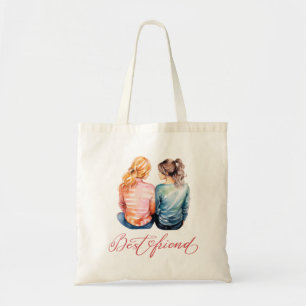 Bolso De Tela Watercolor Best Friends