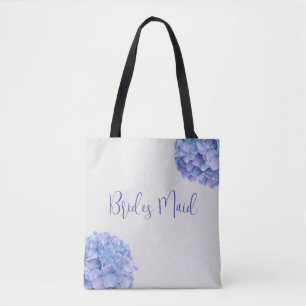 Bolso De Tela Watercolor Blue Hydrangea Bridal Party