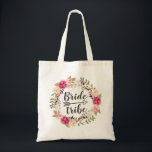 Bolso De Tela Watercolor Boho Floral Wreath Bribe Tribe<br><div class="desc">Watercolor Boho Floral Wreath Bride Tribe Tote Bag. (1) Para una mayor personalización,  haga clic en el enlace "personalizar adicional" y utilice nuestra herramienta de diseño para modificar esta plantilla. (2) Si necesita ayuda o elementos coincidentes,  póngase en contacto conmigo.</div>