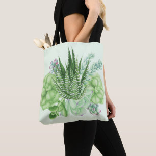 Bolso De Tela Watercolor Cacti