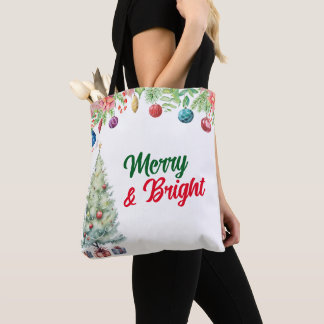 Bolso De Tela Watercolor Christmas Holiday