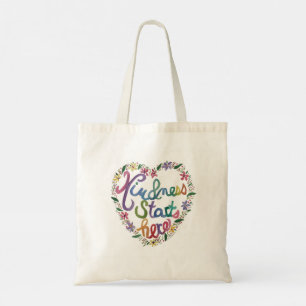 Bolso De Tela Watercolor Corazón Wreath Kindness Tote Bag