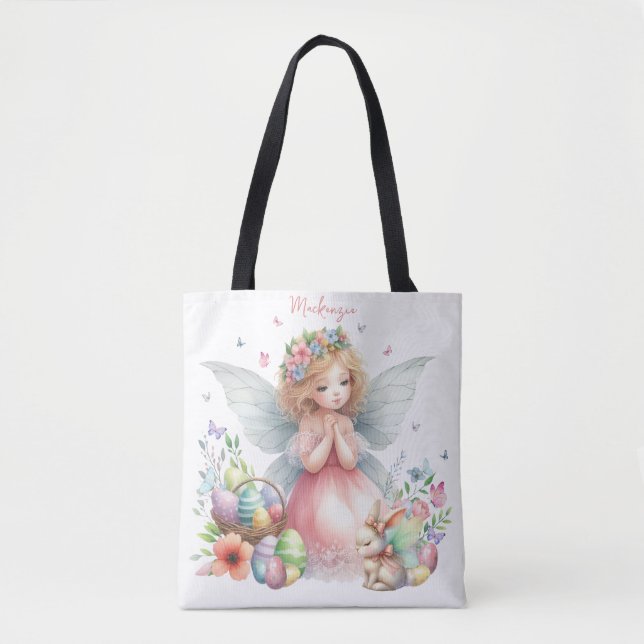 Bolso De Tela Watercolor Easter Spring Fairy (Anverso)