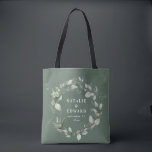 Bolso De Tela Watercolor eucalyptus elegante fiesta de bodas<br><div class="desc">El eucalipto acuarela elegante fiesta de bodas verde favorece las galletas. Parte de una suite boda completa</div>