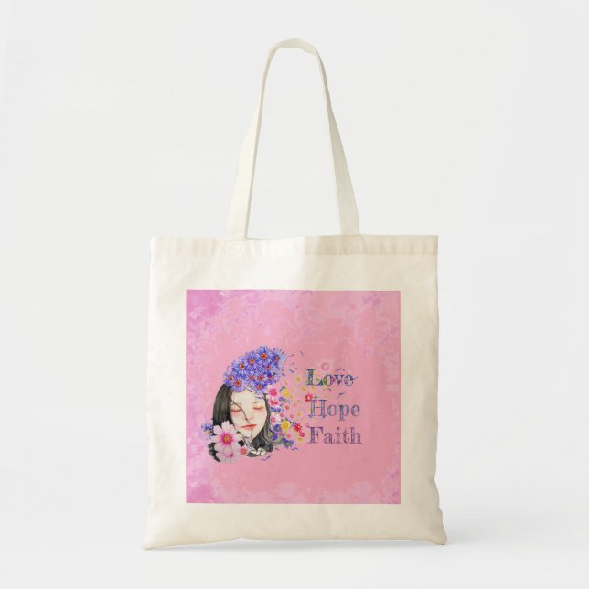 Bolso De Tela watercolor faith hope love tote bag (Frente)