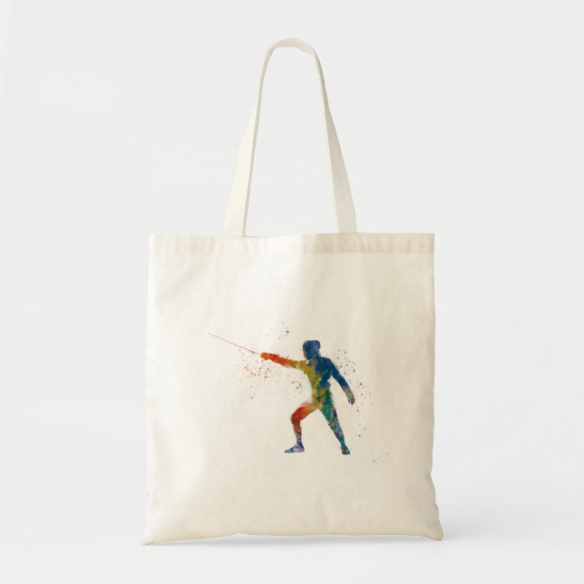 Bolso De Tela watercolor fencing (Frente)