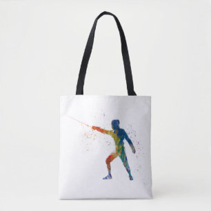 Bolso De Tela watercolor fencing