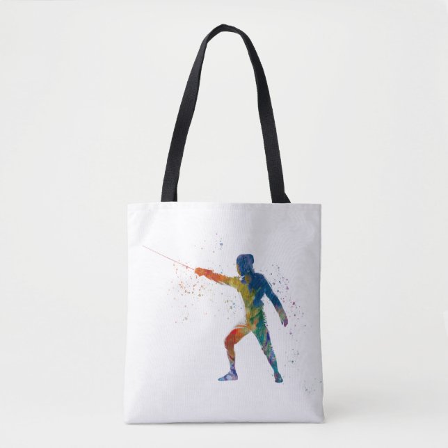 Bolso De Tela watercolor fencing (Anverso)