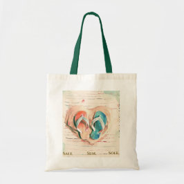 Bolso De Tela Watercolor Flip Flop Beach Tote Bag