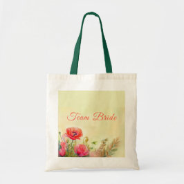 Bolso De Tela Watercolor Floral Poppies Bridesmaid