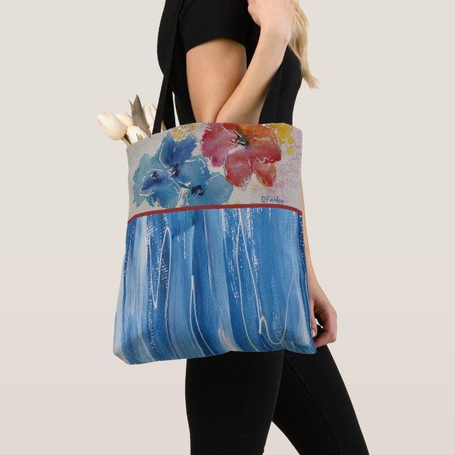 Bolso De Tela Watercolor Florals Tote Bag (Detalle)