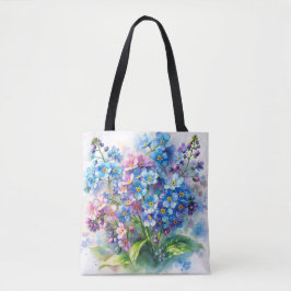Bolso De Tela Watercolor Forget-Me-Not Flower Bunch