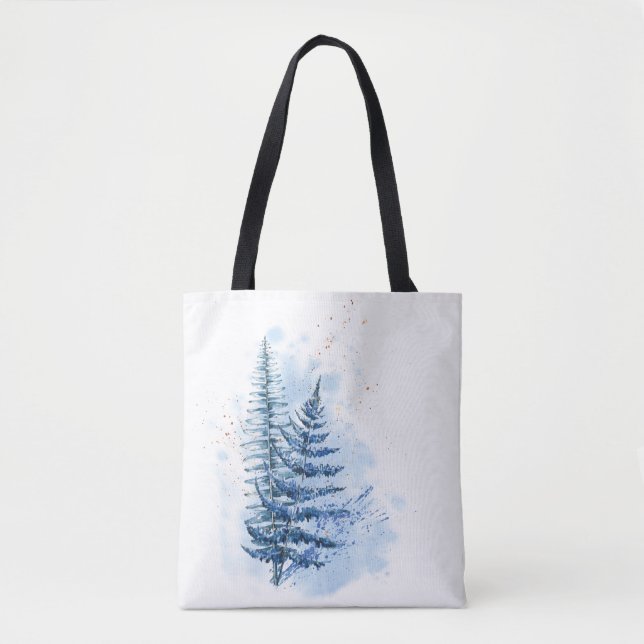 Bolso De Tela Watercolor Frozen Fern (Anverso)