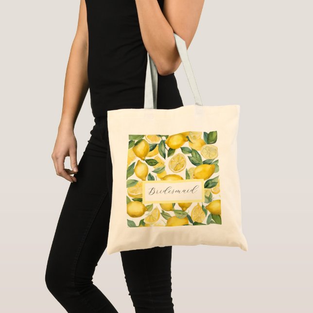 Bolso De Tela Watercolor Lemon Garden (Anverso (producto))