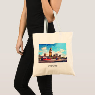 Bolso De Tela Watercolor London