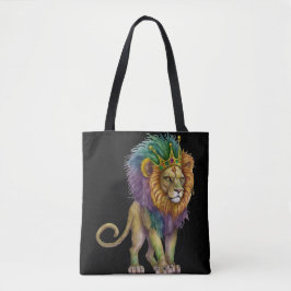 BOLSO DE TELA WATERCOLOR MARDI GRAS LION
