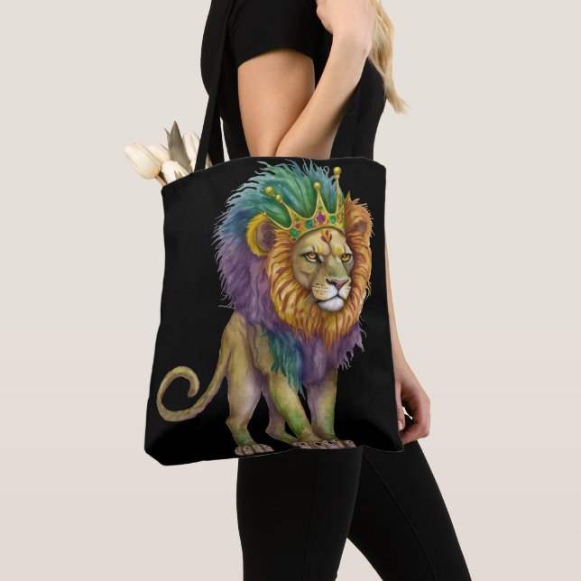 BOLSO DE TELA WATERCOLOR MARDI GRAS LION (Detalle)