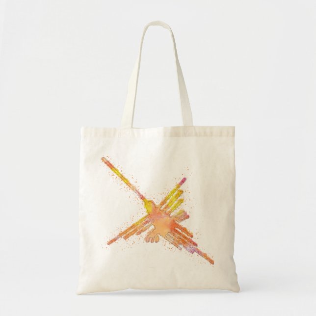 Bolso De Tela Watercolor Nazca Hummingbird (Frente)