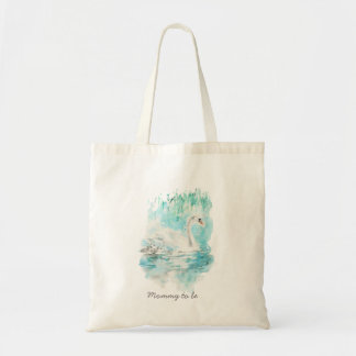 Bolso De Tela Watercolor Swan Mother and Baby Mommy to be