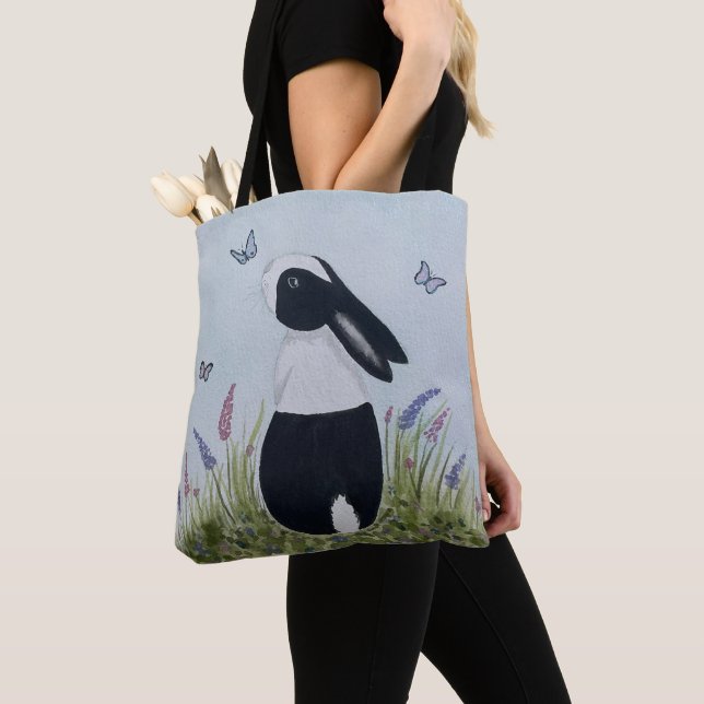 Bolso De Tela Watercolour Dutch Bunny Rabbit (Detalle)
