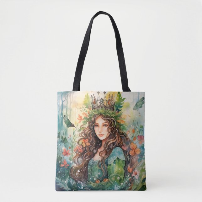 Bolso De Tela Watercolour Forest Princess (Anverso)
