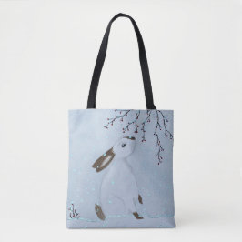 Bolso De Tela Watercolour Winter Bunny Rabbit