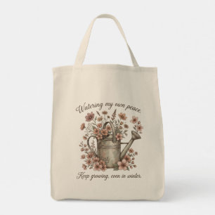 Bolso De Tela Watering My Own Peace Vintage Floral Botanical