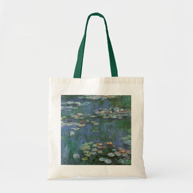 Bolso De Tela Waterlilies por Claude Monet, Flores de época (Frente)