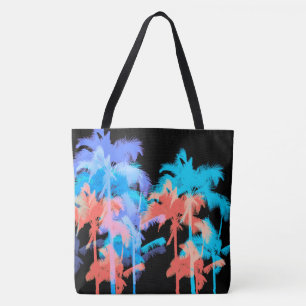 Bolso De Tela Wave de calor tropical Neon Hawaiian Palm Beach Ba